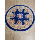 FRINGED CIRCULAR FLORAL PATTERNED CHINESE RUG 125CM