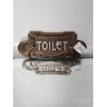 CAST METAL TOILET SIGN