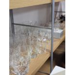 A SUBSTANTIAL AMOUNT OF GLASSWARE INC CRYSTAL CUT WHISKEY GLASSES ETC