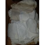 A BOX OF ASSORTED LINEN