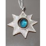 SILVER TOPAZ MOTHER OF PEARL PENDANT