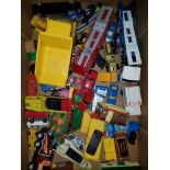 A BOX OF DIE CAST VEHICLES INC CORGI ETC