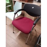 MODERN RECEPTION CHAIR WITH CHROME LEGS PLUS 1 OTHER