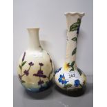 2 HAND PAINTED FLORAL PATTERNED TUPTON WARE VASES
