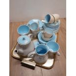 BLUE AND CREAM POOLE TEA SET