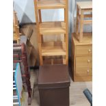 4 SHELF KITCHEN RACKING WITH BROWN STORAGE BOX