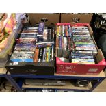 2 BOXES OF ASSORTED DVDS