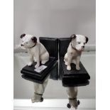 PAIR OF CAST METAL DOG BOOKENDS