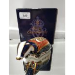 BOXED ROYAL CROWN DERBY PAPERWEIGHT MOONLIGHT BADGER WITH GOLD STOPPER