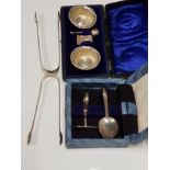 LOT COMPRISING OF HALLMARKED SILVER PIECES INCLUDES SILVER SPOON AND FOOD PUSHER PLUS MINATURE