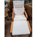 MODERN CHAIR WITH MATCHING FOOT STOOL