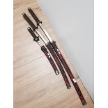 SET OF 3 ORNAMENTAL JAPANESE SAMURAI KATANA SWORDS