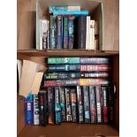 2 BOXES OF BOOKS MAINLY CRIME NOVELS