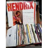 BOX OF LP AND 45S RECORDS INCLUDES JIMI HENDRIX AND ELTON JOHN