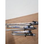A SET OF 3 ORNAMENTAL JAPANESE SAMARI SWORDS IN DECORATIVE FITTED CASES