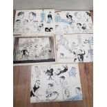 FOLDER CONTAINING SKETCHES MICKEY MOUSE AND OLIVER HARDY ETC