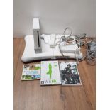 NINTENDO WII WITH CONTROLLERS AND 2 GAMES PLUS WII FIT