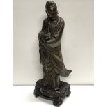 BRONZE CHINESE FIGURE ON STAND