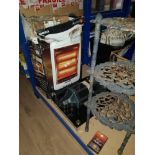 A LOT CONTAINING ELECTRIC HEATER CAST IRON PLANT STAND ETC