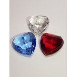 SWAROVSKI CRYSTAL MEMBER RENEWAL HEARTS RED BLUE AND CLEAR