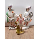 3 LARGE STAFFORDSHIRE FIGURES