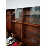 3 SECTION G PLAN WALL UNIT WITH SLIDING GLASS DOOR FRONTS