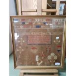 ANTIQUE FRAMED SAMPLER DATED 1862