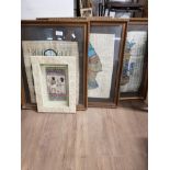 ASSORTMENT OF 6 EGYPTIAN PAPYRUS PICTURES
