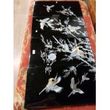 FANTASTIC 4 PANELLED ORIENTAL MOTHER OF PEARL SCENES OF CRANES