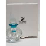 SWAROVSKI CRYSTAL PERFUME BOTTLE AND STOPPER IN ORIGINAL BOX