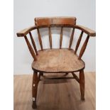 OAK BENTWOOD CARVER ARM CHAIR