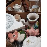 2 BOXES OF ASSORTED WARE INC WADE NATWEST PIGS BOTH WITH STOPPERS ETC