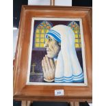 OIL PAINTING OF MOTHER TERESA BY JOE ACTON 1988