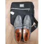 PAIR OF GREY SIZE 9 DB EXTRAWIDE SHOES AND CONSTELLATION INTERNATIONAL BAG