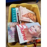 A BOX OF ASSORTED BOOKS INC SHERRIE BEHIND THE LAUGHTER ETC