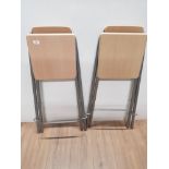A PAIR OF FOLDING KITCHEN STOOLS