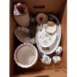 A BOX OF ASSORTED WARE INC CARLTON WARE ETC