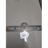 METAL ARP AIR RAID WARDEN SIGN