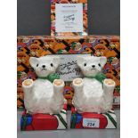 PAIR OF LIMITED EDITION WEDGWOOD CLARICE CLIFF TEDDY BEAR BOOKENDS WITH CERTIFICATE AND ORIGINAL