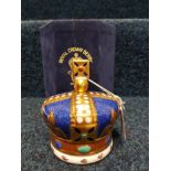 ROYAL CROWN DERBY PAPERWEIGHT ONE HUNDRED ROYAL YEARS CROWN WITH GOLD STOPPER AND ORIGINAL BOX