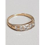 18CT VICTORIAN 5 STONE RING SIZE O