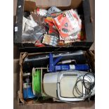 2 BOXES INCLUDES A SUBSTANTIAL AMOUNT OF SAW BLADES PLUS AIWA RADIO AND PRINTER ETC