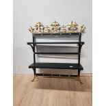 METAL AND BRASS EFFECT 2 TIER WALL HANGING SHELF