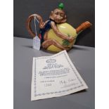 MINTONS ARCHIVE MONKEY TEAPOT AND CERTIFICATE