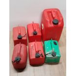 6 PLASTIC PETROL CANISTERS