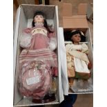 2 AS NEW ALGERNON PORCELAIN DOLLS