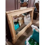 VERY LARGE PINE OVERMANTLE MIRROR 168 X 90CM