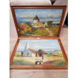 2 FRAMED OIL ON CANVAS PAINTINGS BOTH COTTAGE SCENES AND BOTH SIGNED WILLIAM P