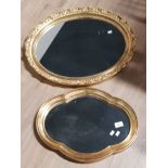 OVAL SHAPED GILT FRAMED MIRROR PLUS ONE OTHER