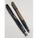 WATERMANS IDEAL REGUS FOUNTAIN PEN AND MABIE TODD BLACKBIRD SELF FILLER 14CT GOLD NIB